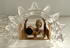 Best Pamono Midcentury Modern Italian Murano Glass and Brass Wall Lights from Barovier & Toso, 1990s, Set of 2