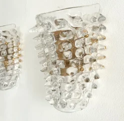 Best Pamono Midcentury Modern Italian Murano Glass and Brass Wall Lights from Barovier & Toso, 1990s, Set of 2