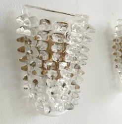 Best Pamono Midcentury Modern Italian Murano Glass and Brass Wall Lights from Barovier & Toso, 1990s, Set of 2
