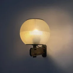 New Pamono Mid-Century Modern Italian Feltre Wall Lamps by Ignazio Gardella for Greco, 1960s, Set of 2