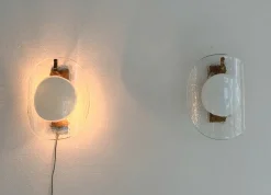 Discount Pamono Midcentury Modern Italian Murano Glass Wall Sconces, 1970s, Set of 2