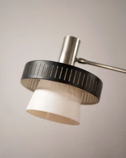 Discount Pamono Mid-Century Modern Italian Table Lamp in Steel and Opal Acrylic, 1960s