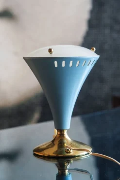 Outlet Pamono Mid-Century Modern Italian Table Lamp in Glass and Metal by Gilardi & Barzaghi, 1950s