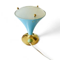 Outlet Pamono Mid-Century Modern Italian Table Lamp in Glass and Metal by Gilardi & Barzaghi, 1950s