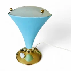Outlet Pamono Mid-Century Modern Italian Table Lamp in Glass and Metal by Gilardi & Barzaghi, 1950s