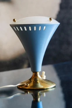 Outlet Pamono Mid-Century Modern Italian Table Lamp in Glass and Metal by Gilardi & Barzaghi, 1950s