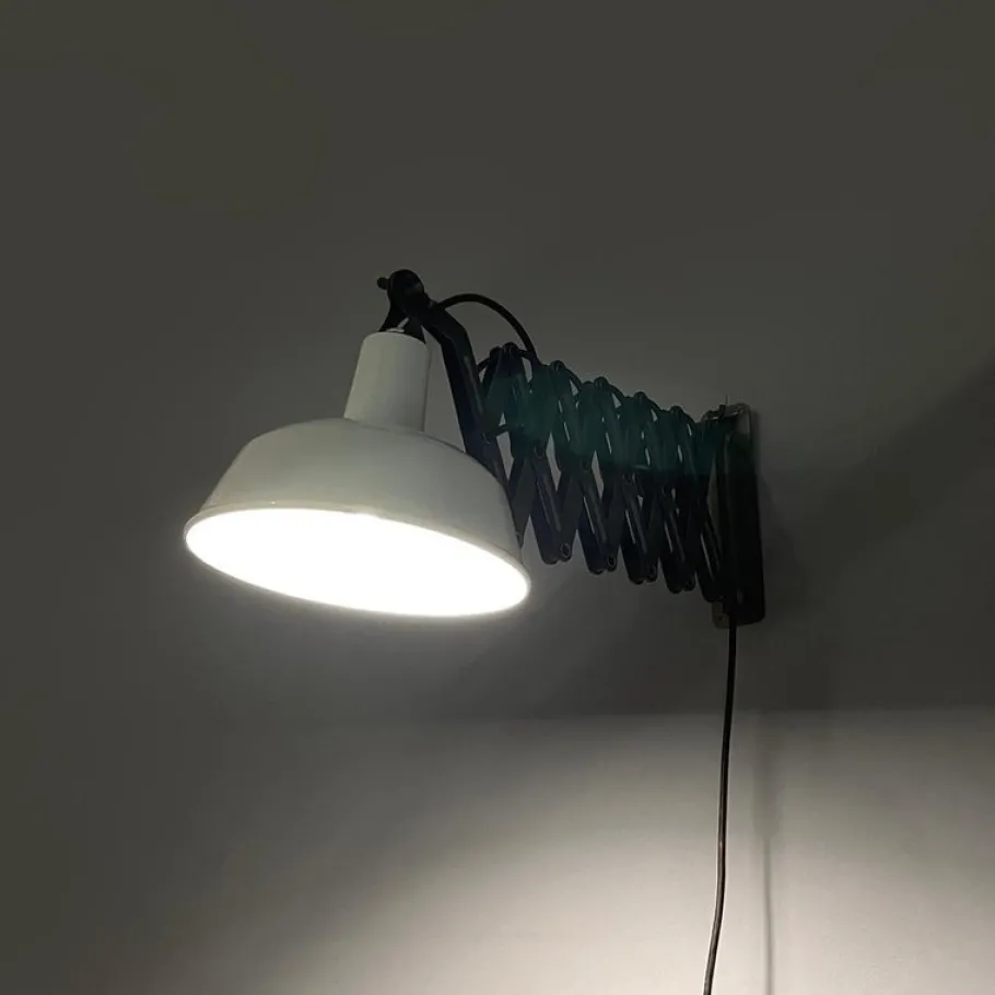 Best Pamono Mid-Century Modern Italian Pantograph Wall Lamps with White Metal Diffuser, 1960s, Set of 2