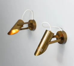 Best Pamono Mid-Century Modern Italian Adjustable Brass Wall Lamps, 1960s, Set of 2