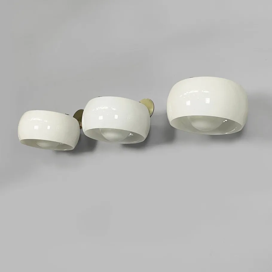 New Pamono Mid-Century Modern Italian Wall Lamps by Magistretti for Artemide, 1970s, Set of 9