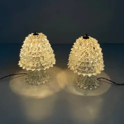 Sale Pamono Mid-Century Modern Italian Rostrato Glass Table Lamps attributed to Barovier & Toso, 1950s, Set of 2