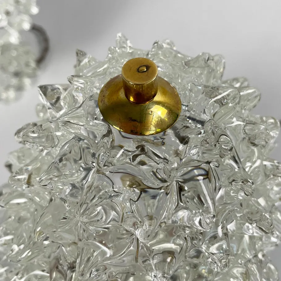 Sale Pamono Mid-Century Modern Italian Rostrato Glass Table Lamps attributed to Barovier & Toso, 1950s, Set of 2