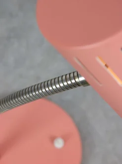 Best Pamono Mid-Century Modern Italian Gooseneck Table Lamp in Salmon and Chrome