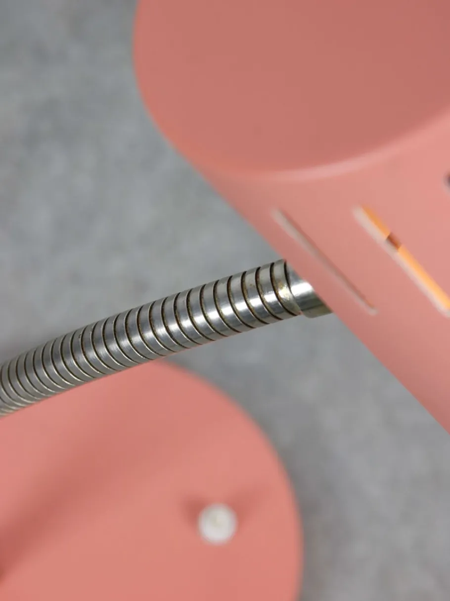 Best Pamono Mid-Century Modern Italian Gooseneck Table Lamp in Salmon and Chrome