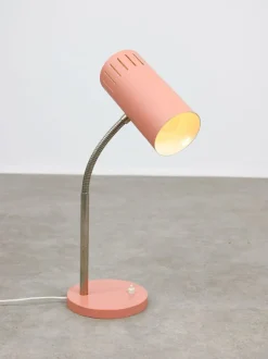 Best Pamono Mid-Century Modern Italian Gooseneck Table Lamp in Salmon and Chrome