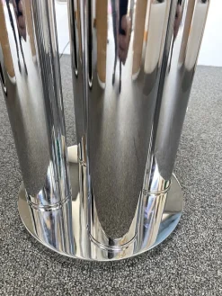 Pamono Mid-Century Modern Italian Metal Ring Floor Lamp in Murano Glass by Aldo Nason for Mazzega, 1970s