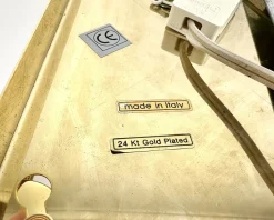 Sale Pamono Mid-Century Modern Italian Brass and Glass Ceiling Wall Lamp, 1970s