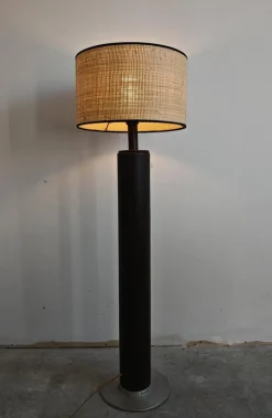 Outlet Pamono Mid-Century Modern Leather Floor Lamp by Nicetin, Former Yugoslavia, 1980s