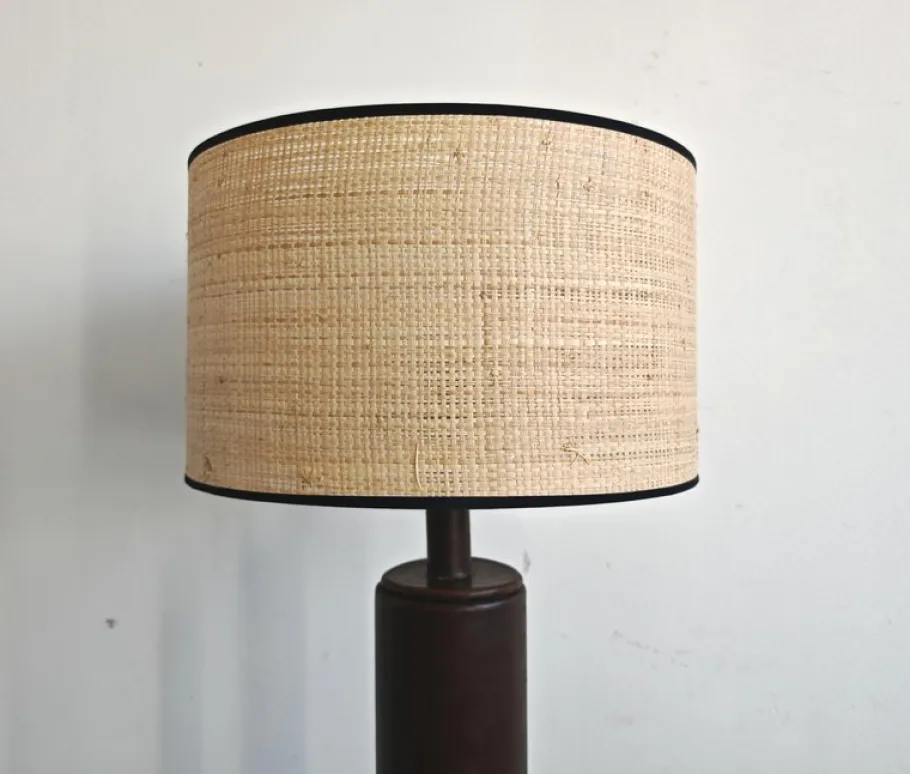 Outlet Pamono Mid-Century Modern Leather Floor Lamp by Nicetin, Former Yugoslavia, 1980s