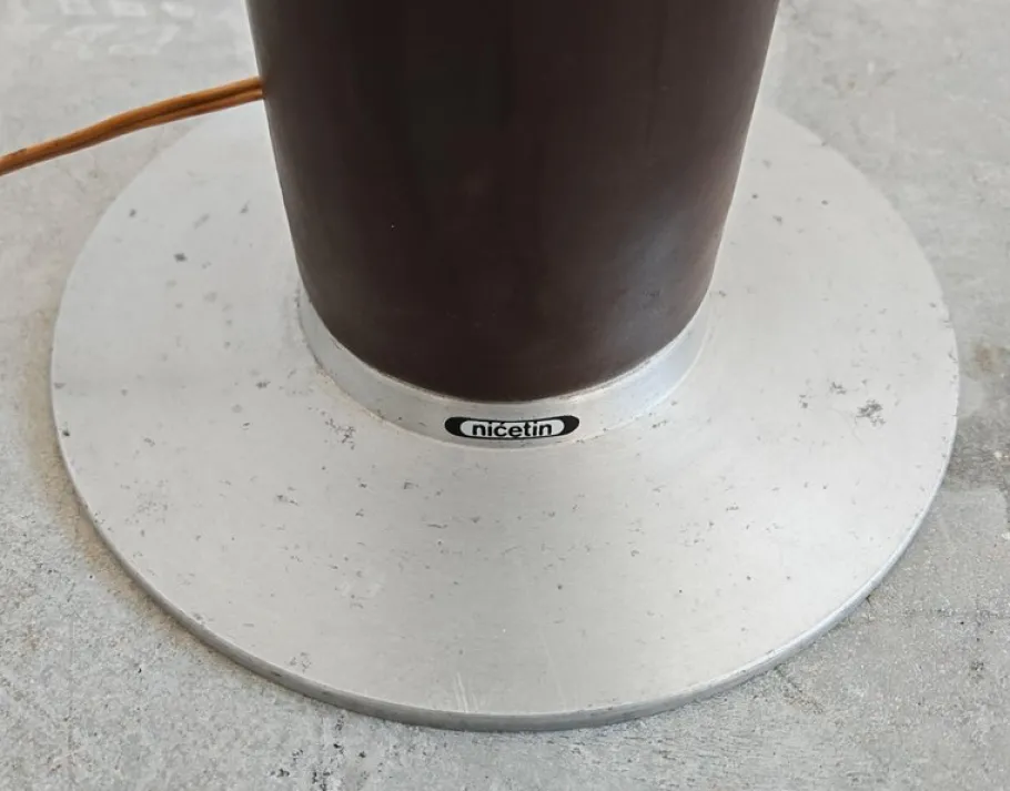 Outlet Pamono Mid-Century Modern Leather Floor Lamp by Nicetin, Former Yugoslavia, 1980s