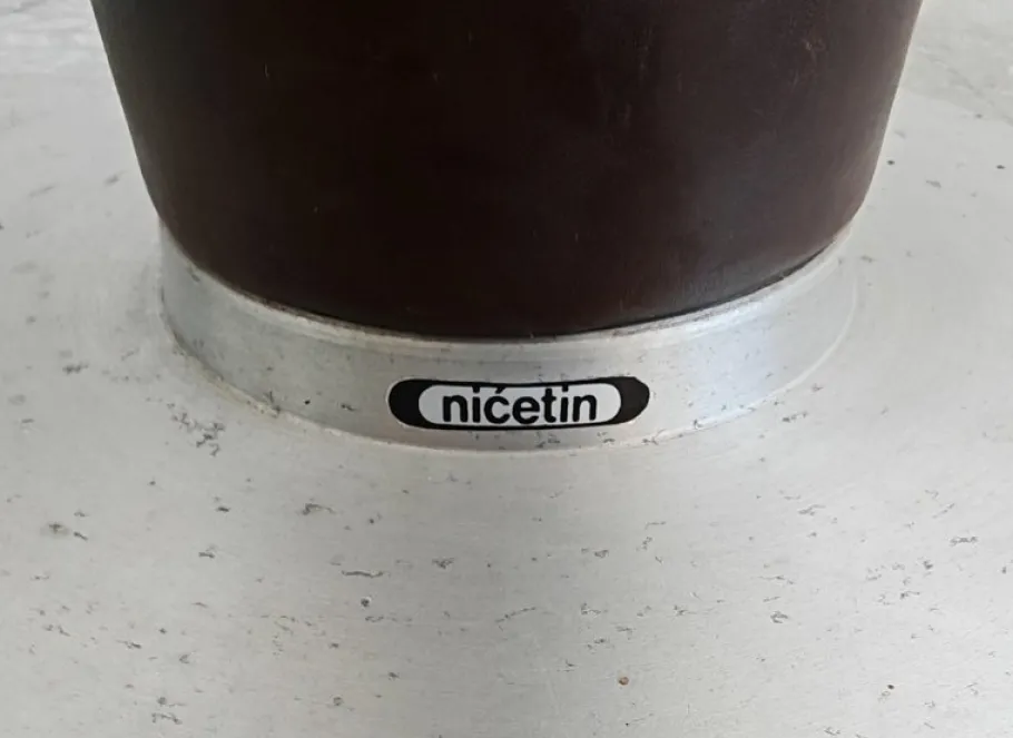 Outlet Pamono Mid-Century Modern Leather Floor Lamp by Nicetin, Former Yugoslavia, 1980s