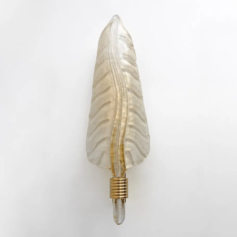 Hot Pamono Mid-Century Modern Murano Glass & Gold Leaf Sconces in the style of Barovier & Toso, 1980, Set of 2