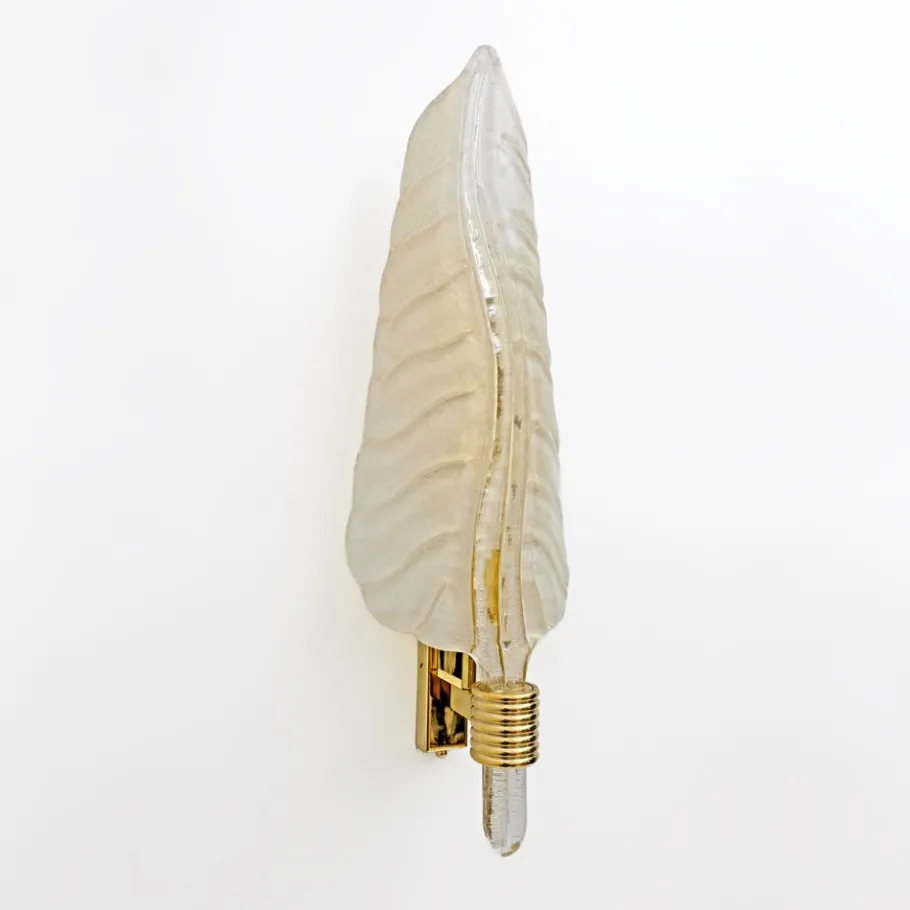 Hot Pamono Mid-Century Modern Murano Glass & Gold Leaf Sconces in the style of Barovier & Toso, 1980, Set of 2