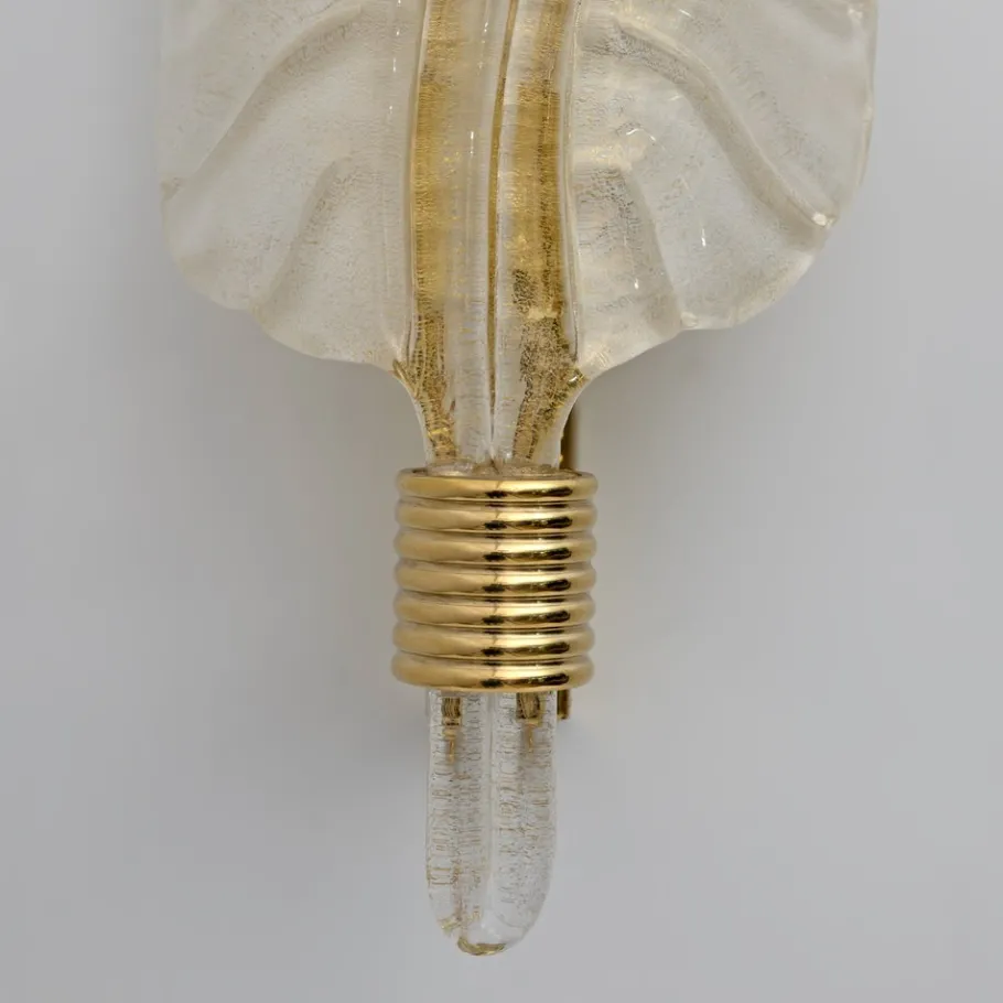 Hot Pamono Mid-Century Modern Murano Glass & Gold Leaf Sconces in the style of Barovier & Toso, 1980, Set of 2