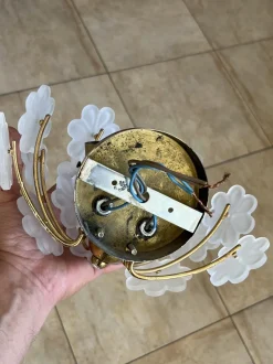 Sale Pamono Mid-Century Modern Murano Glass Flower Wall Lamps, 1960s, Set of 2