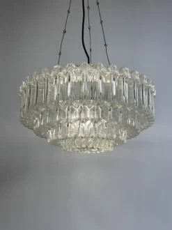 Clearance Pamono Mid-Century Modern Murano Glass Chandelier, Italy, 1960s