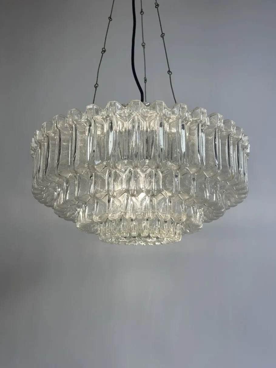Clearance Pamono Mid-Century Modern Murano Glass Chandelier, Italy, 1960s