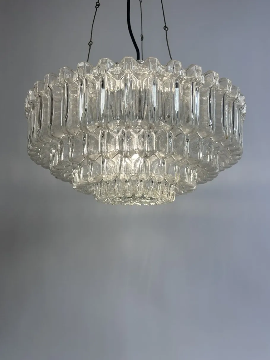 Clearance Pamono Mid-Century Modern Murano Glass Chandelier, Italy, 1960s