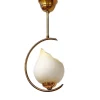 Best Pamono Mid-Century Modern Opaline Glass and Brass Pendant, Sweden, 1950s