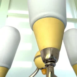 Sale Pamono Mid-Century Modern Opaline Glass 3-Light Chandelier, Eastern Europe, 1960s