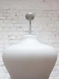 Outlet Pamono Mid-Century Modern Opaline Glass Shade Floor Lamp, 1980s