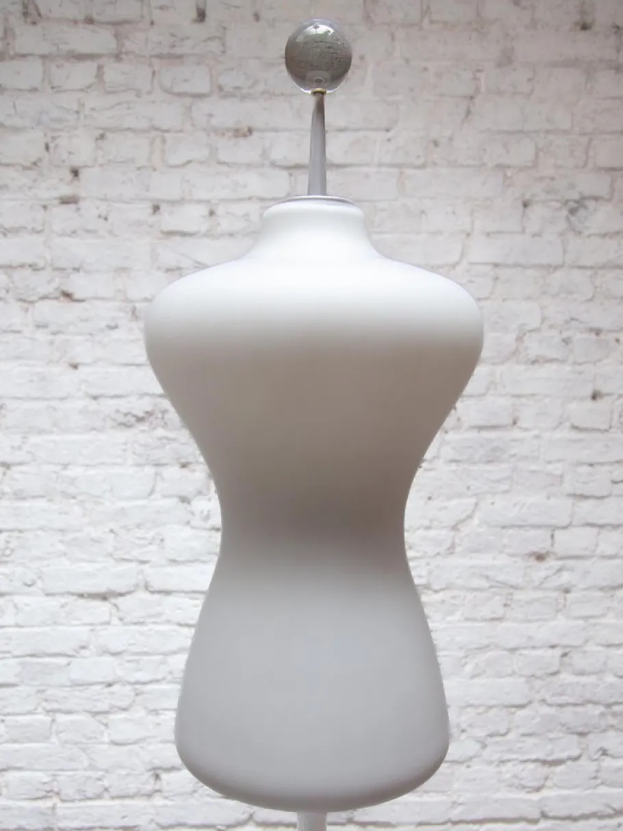 Outlet Pamono Mid-Century Modern Opaline Glass Shade Floor Lamp, 1980s