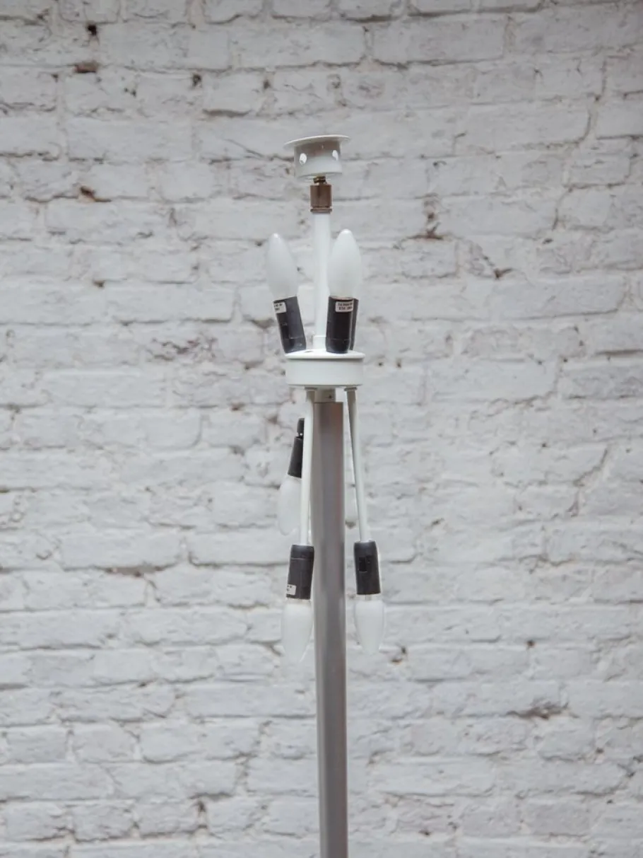 Outlet Pamono Mid-Century Modern Opaline Glass Shade Floor Lamp, 1980s