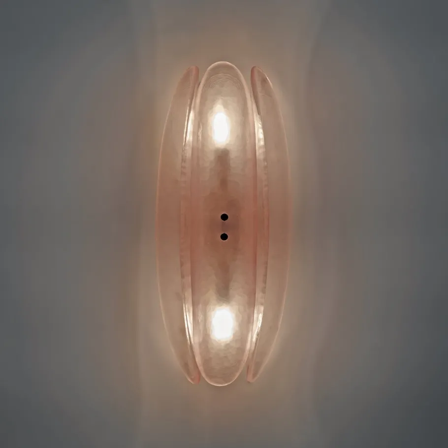 Hot Pamono Mid-Century Modern Pink Murano Glass Sconces by Fontana Arte for Stilnovo, 2000, Set of 2