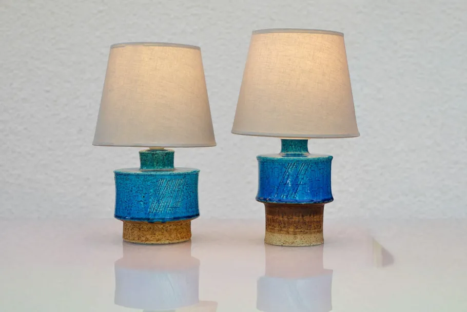 Outlet Pamono Mid-Century Modern Pottery Lamp Base by Inger Persson for Rörstrand, 1960s, Set of 2