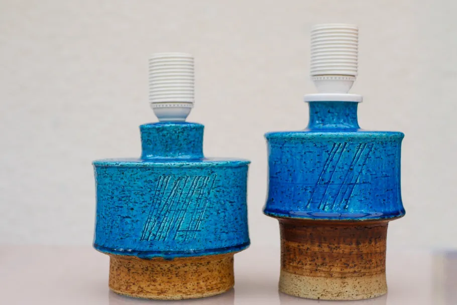 Outlet Pamono Mid-Century Modern Pottery Lamp Base by Inger Persson for Rörstrand, 1960s, Set of 2