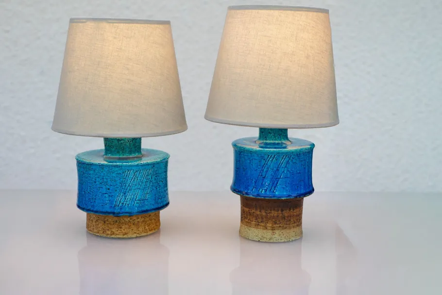 Outlet Pamono Mid-Century Modern Pottery Lamp Base by Inger Persson for Rörstrand, 1960s, Set of 2