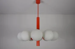 Sale Pamono Mid-Century Modern Red Kaiser 10-Arm Chandelier from Kaiser Idell / Kaiser Leuchten, Germany, 1960s