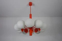 Sale Pamono Mid-Century Modern Red Kaiser 10-Arm Chandelier from Kaiser Idell / Kaiser Leuchten, Germany, 1960s