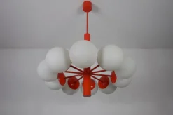 Sale Pamono Mid-Century Modern Red Kaiser 10-Arm Chandelier from Kaiser Idell / Kaiser Leuchten, Germany, 1960s