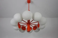 Sale Pamono Mid-Century Modern Red Kaiser 10-Arm Chandelier from Kaiser Idell / Kaiser Leuchten, Germany, 1960s