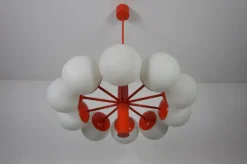 Sale Pamono Mid-Century Modern Red Kaiser 10-Arm Chandelier from Kaiser Idell / Kaiser Leuchten, Germany, 1960s