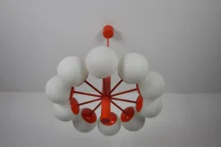 Sale Pamono Mid-Century Modern Red Kaiser 10-Arm Chandelier from Kaiser Idell / Kaiser Leuchten, Germany, 1960s