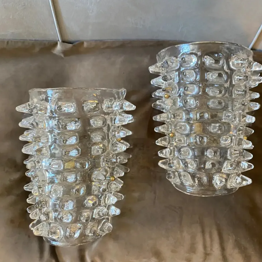 Hot Pamono Mid-Century Modern Rostrato Murano Glass Wall Sconces, 1980s, Set of 2