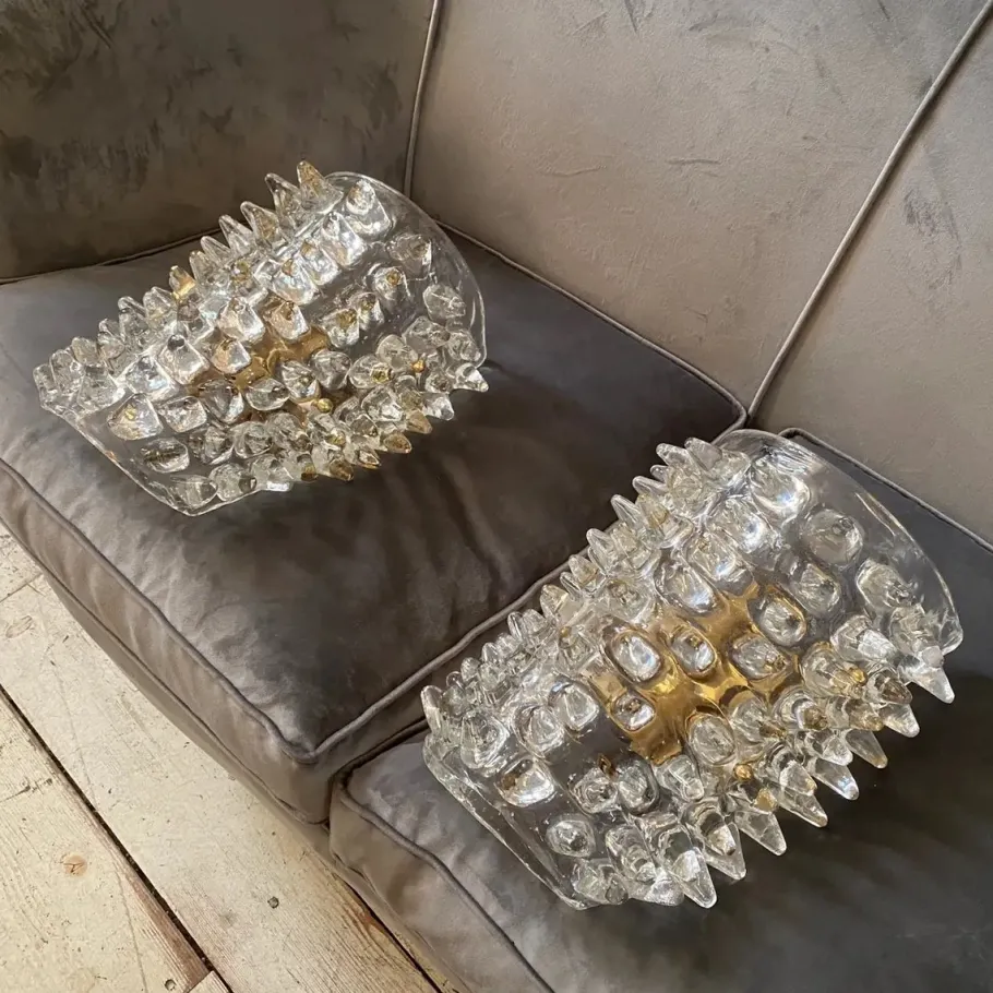 Hot Pamono Mid-Century Modern Rostrato Murano Glass Wall Sconces, 1980s, Set of 2