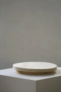 Sale Pamono Mid-Century Modern Round Linen Flush Mount, 1950s