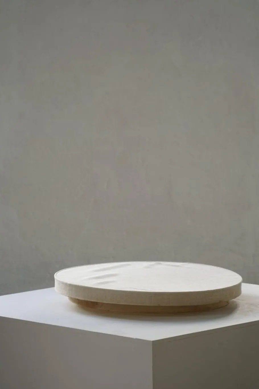 Sale Pamono Mid-Century Modern Round Linen Flush Mount, 1950s